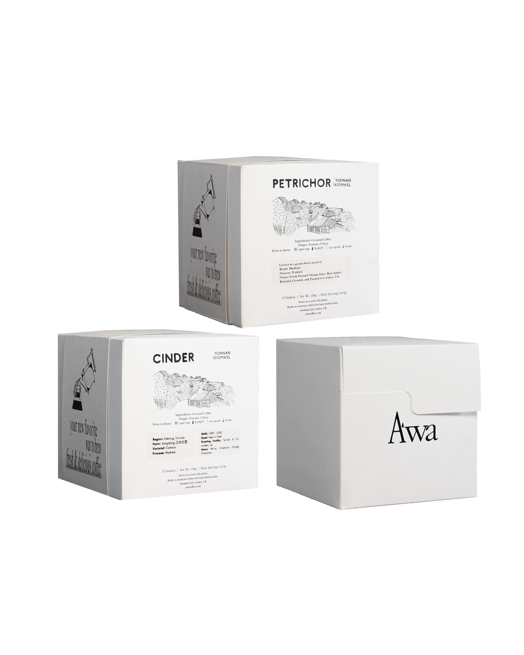 A'wa Trio: Cinder, Petrichor & Tang (45 Cups)