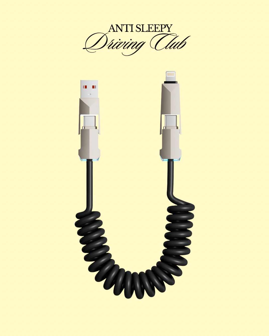 4-in-1 Coiled Charging Cable